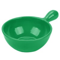 Tablecraft CW3375GN 18 oz. Green Cast Aluminum Soup Bowl with Handle