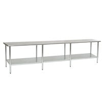 Eagle Group T36144EB 36" x 144" Stainless Steel Work Table with Galvanized Undershelf