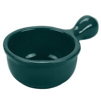 Tablecraft CW3370HGN 8 oz. Hunter Green Cast Aluminum Soup Bowl with Handle