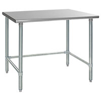Eagle Group T3048GTB 30 inch x 48 inch Open Base Stainless Steel Commercial Work Table