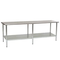 Eagle Group T24108E 24 inch x 108 inch Stainless Steel Work Table with Galvanized Undershelf