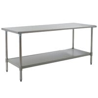 Eagle Group T3672E 36 inch x 72 inch Stainless Steel Work Table with Galvanized Undershelf