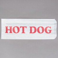Carnival King 3 1/2 inch x 1 1/2 inch x 9 inch Printed Paper Hot Dog Bag - 1000/Case