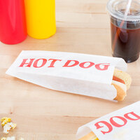 Carnival King 3 1/2 inch x 1 1/2 inch x 9 inch Printed Paper Hot Dog Bag - 1000/Case