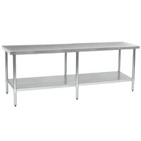 Eagle Group T24120EM 24 inch x 120 inch Stainless Steel Work Table with Galvanized Undershelf