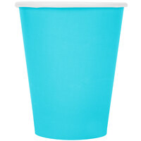 Creative Converting 561039B 9 oz. Bermuda Blue Poly Paper Hot / Cold Cup - 240/Case