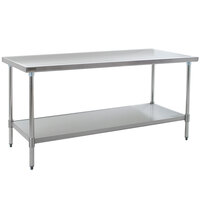 Eagle Group T3084EM 30 inch x 84 inch Stainless Steel Work Table with Galvanized Undershelf