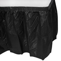 Creative Converting 10012 14' x 29 inch Black Velvet Plastic Table Skirt