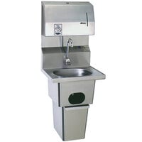 Eagle Group HSA-10-FDPEE-B-T Hand Sink with Gooseneck Faucet, Towel Dispenser, Electronic Soap Dispenser, Waste Receptacle, Skirt, and Basket Drain