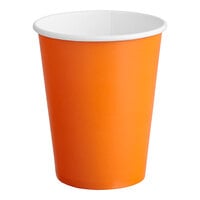 Creative Converting 56191B 9 oz. Sunkissed Orange Poly Paper Hot / Cold Cup - 240/Case