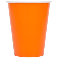 Creative Converting 56191B 9 oz. Sunkissed Orange Poly Paper Hot / Cold Cup - 240/Case