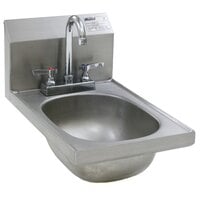 Eagle Group HSAND-10-F Space Saver Hand Sink with Deck Mount Gooseneck Faucet and Basket Drain