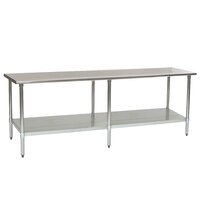 Eagle Group T24108SEB 24 inch x 108 inch Stainless Steel Work Table with Undershelf