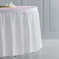 Creative Converting 010047C 14' x 29 inch White Plastic Table Skirt