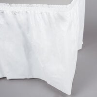 Creative Converting 010047C 14' x 29 inch White Plastic Table Skirt