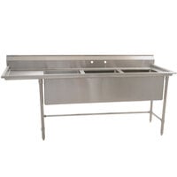 Eagle Group S14-20-3-18-SL Three 20" x 20" Bowl Stainless Steel Fabricated Compartment Sink with One 18" Drainboard