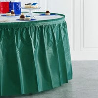 Creative Converting 743124 14' x 29 inch Hunter Green Plastic Table Skirt
