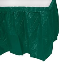 Creative Converting 743124 14' x 29" Hunter Green Plastic Table Skirt