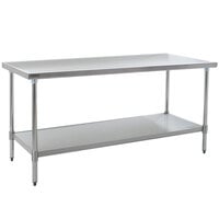 Eagle Group T3672EM 36 inch x 72 inch Stainless Steel Work Table with Galvanized Undershelf