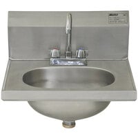 Eagle Group HSAD-10-F 16 1/2" x 18 7/8" Hand Sink with Gooseneck Faucet and Basket Drain