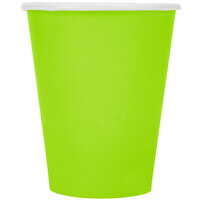 Creative Converting 563123B 9 oz. Fresh Lime Green Poly Paper Hot / Cold Cup - 240/Case