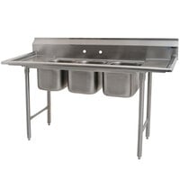 Eagle Group 310-10-3-12 Three Compartment Stainless Steel Commercial Sink with Two Drainboards - 60 inch