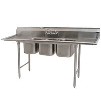 Eagle Group 310-10-3-18 Three Compartment Stainless Steel Commercial Sink with Two Drainboards - 72 inch