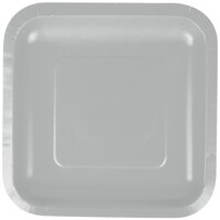 Creative Converting 453281 7" Shimmering Silver Square Paper Plate - 180/Case