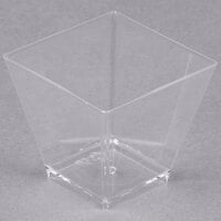 Fineline Tiny Temptations 6411-CL 2 oz. Tiny Barware Clear Plastic Cube Bowl - 200/Case