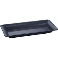 Tablecraft CW2100MBS Midnight with Blue Speckle 18" x 9" Cast Aluminum Small Rectangle Platter