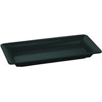 Tablecraft CW2100BKGS Black with Green Speckle 18" x 9" Cast Aluminum Small Rectangle Platter