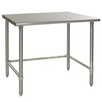 Eagle Group T2460STE 24 inch x 60 inch Open Base Stainless Steel Commercial Work Table