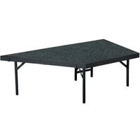 National Public Seating SP3616C Portable Stage Pie Unit with Gray Carpet - 36 inch x 16 inch