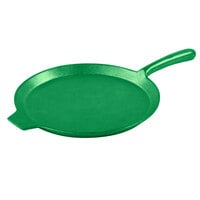Tablecraft CW4130GN Green 10 inch Cast Aluminum Pizza Tray with Handle