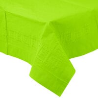 Creative Converting 713123 54" x 108" Fresh Lime Green Tissue / Poly Table Cover - 6/Case