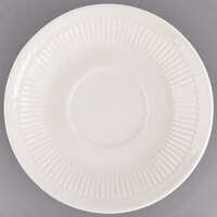 5 3/8" Ivory (American White) Embossed Rim China Saucer - 36/Case
