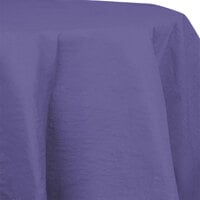 Creative Converting 923268 82" Purple OctyRound Tissue / Poly Table Cover - 12/Case
