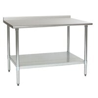 Eagle Group UT3048EB 30 inch x 48 inch Stainless Steel Work Table with Undershelf and 1 1/2 inch Backsplash