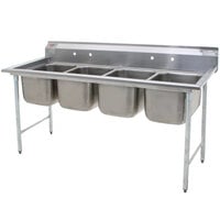 Eagle Group 414-24-4 Four 24 inch Bowl Stainless Steel Commercial Compartment Sink