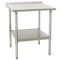 Eagle Group UT3036B 30 inch x 36 inch Stainless Steel Work Table with Undershelf and 1 1/2 inch Backsplash