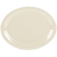 GET OP-135-DI Diamond Ivory 13 1/2" Oval Platter - 12/Case