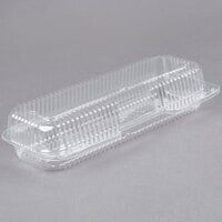 Durable Packaging PXT-350 12" x 5" x 3" Clear Hinged Lid Plastic Container - 125/Pack