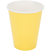 Creative Converting 56102B 9 oz. Mimosa Yellow Poly Paper Hot / Cold Cup - 240/Case