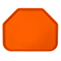 Cambro 1418TR220 14" x 18" Trapezoid Citrus Orange Customizable Fiberglass Camtray - 12/Case