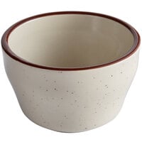 Acopa 7.25 oz. Brown Speckle Narrow Rim Stoneware Bouillon Cup - 36/Case