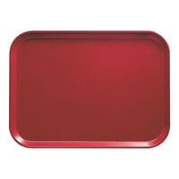 Cambro 1520221 15" x 20 1/4" Rectangular Ever Red Customizable Fiberglass Camtray - 12/Case