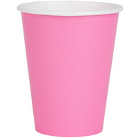 Creative Converting 563042B 9 oz. Candy Pink Poly Paper Hot / Cold Cup - 240/Case