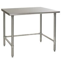 Eagle Group T3048GTEB 30 inch x 48 inch Open Base Stainless Steel Commercial Work Table