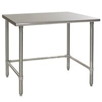 Eagle Group T2460GTEB 24 inch x 60 inch Open Base Stainless Steel Commercial Work Table