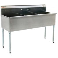 Eagle Group 2472-3-24-16/4 Three Compartment Stainless Steel Commercial Sink with Two Drainboards - 120 1/4"